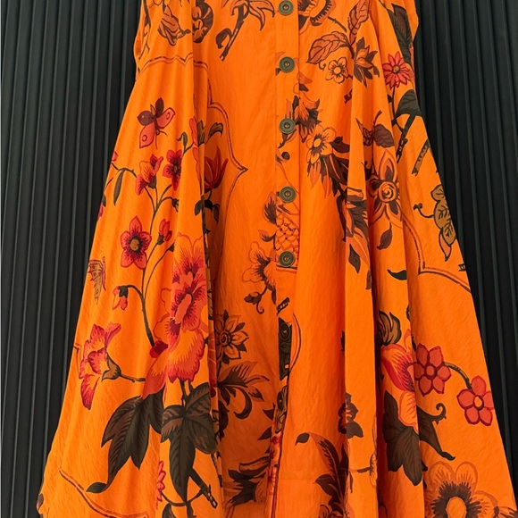Anthropologie Floral Orange Skirt - Picture 2 of 4